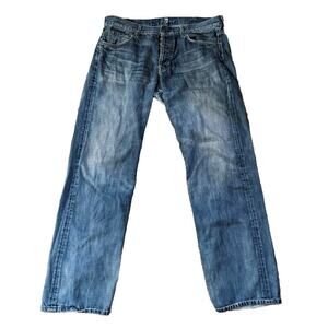 7 For All Mankind Light Wash Relaxed Straight Jeans 38x32